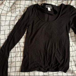 black flare bell sleeves choker top